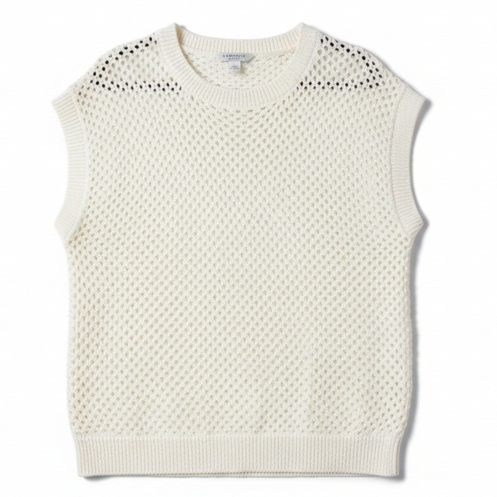 STANDARD SURPLUS Ivory Crochet Knit‎ Sleeveless Vest Sweater Top XL